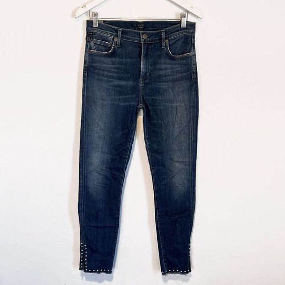 COH Citizens of Humanity Rocket High Rise Skinny Jeans with Studded Hem - Picture 2 of 8